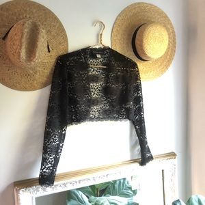 Vintage 90’s Scott McClintock Black Lace Bolero top blouse jacket